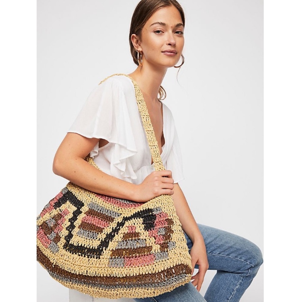Free People Tropez Straw Crossbody Bag